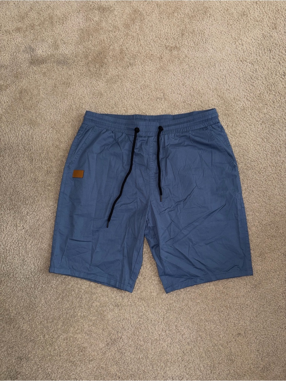 Men's Blue Drawstring Casual Shorts